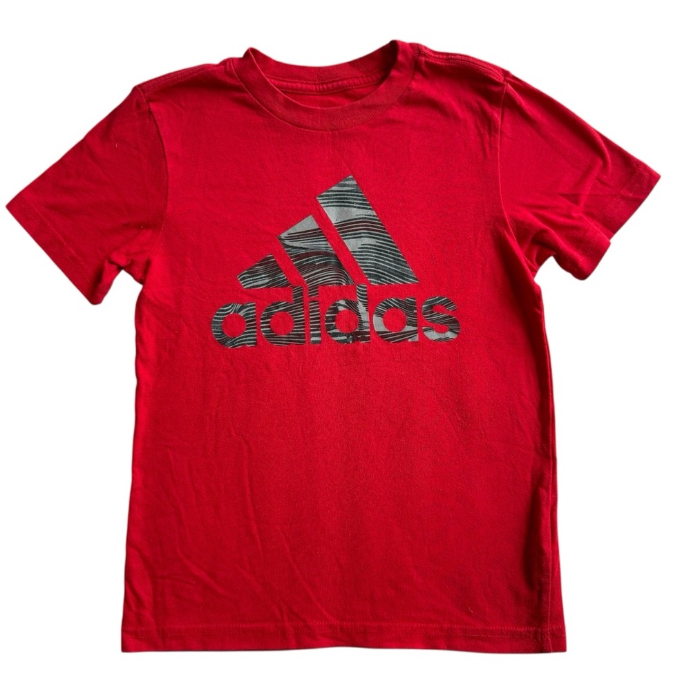 Adidas Red Short Sleeve Tee Casual Fit Size 6